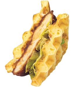 ワッフルサンド　やわらかチキンカツ