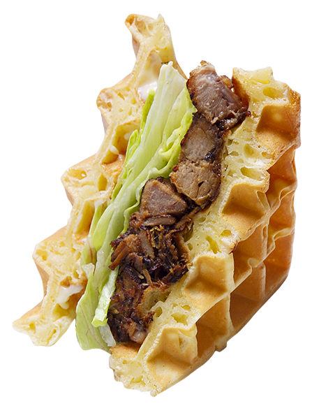 ワッフルサンド　たけさんのコロコロチャーシュー