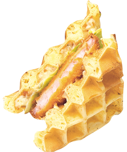 ワッフルサンド　プリプリえびカツ